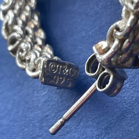 Tiffany & Co. Silver Braided Hoop Earrings - Picture 5 of 8